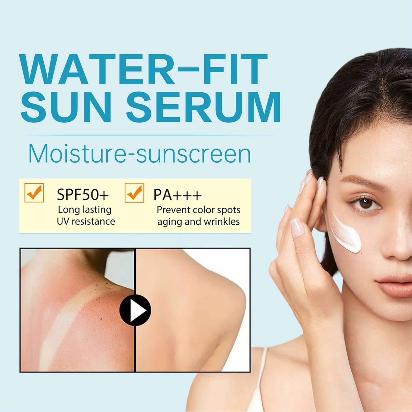 Centella Sunscreen SPF 50-50ML 𝑴𝒂𝒅𝒂𝒈𝒂𝒔𝒄𝒂𝒓 Sunscreen Face Serum, Daily UV Defense Sunblock Summer for Face（2pcs）