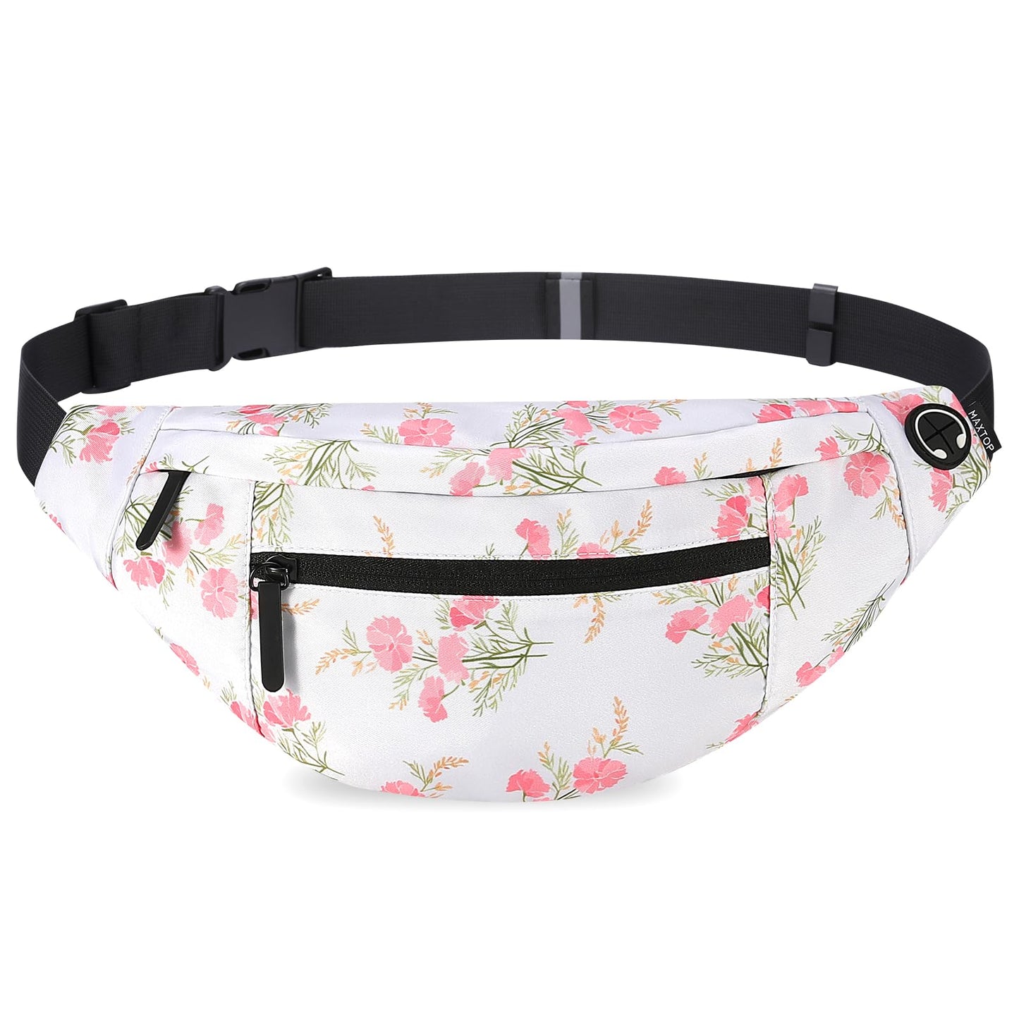 MAXTOP Large Crossbody Fanny Pack with 4-Zipper Pockets,Gifts for Enjoy Sports Festival Workout Traveling Running Casual Hands-Free Wallets Waist Pack Phone Bag Carrying All Phones