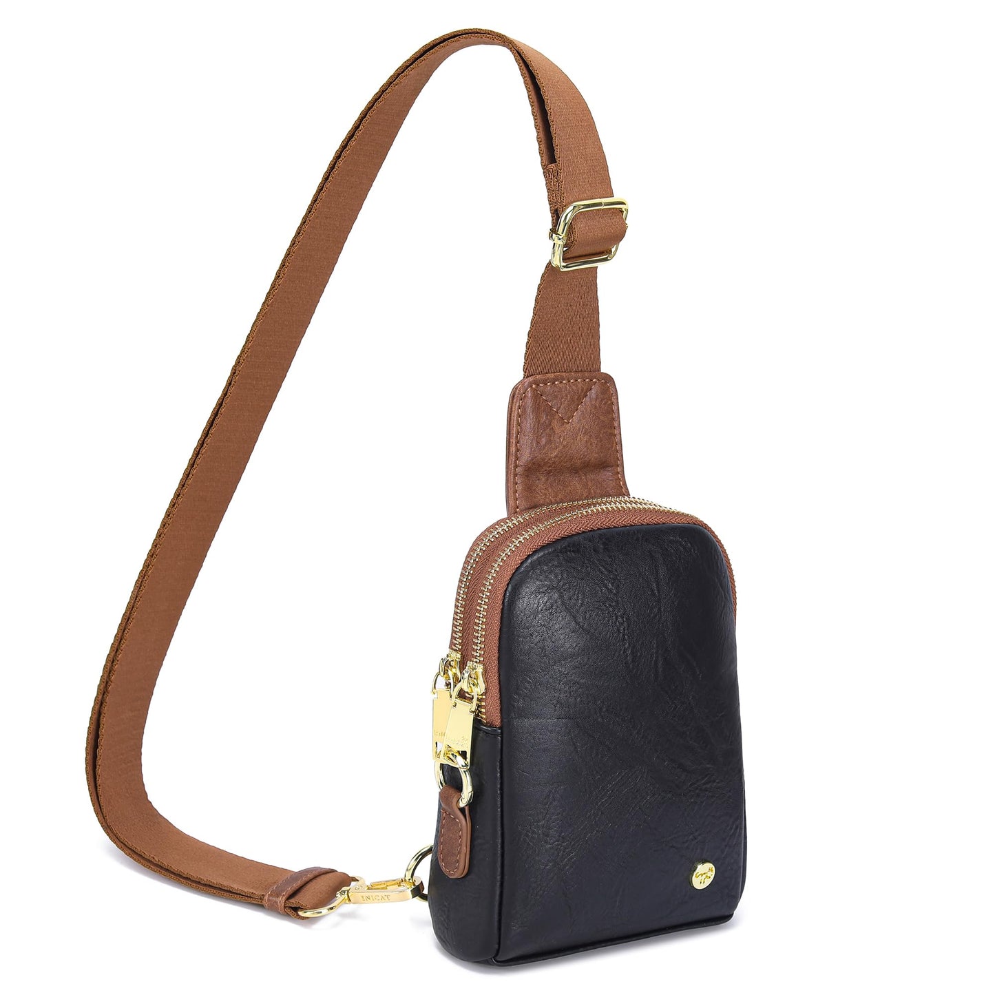 INICAT Travel Small Sling Bag Leather Crossbody Bags for Women Fanny Packs Cross Body Bag for Woman Cross Body Purses