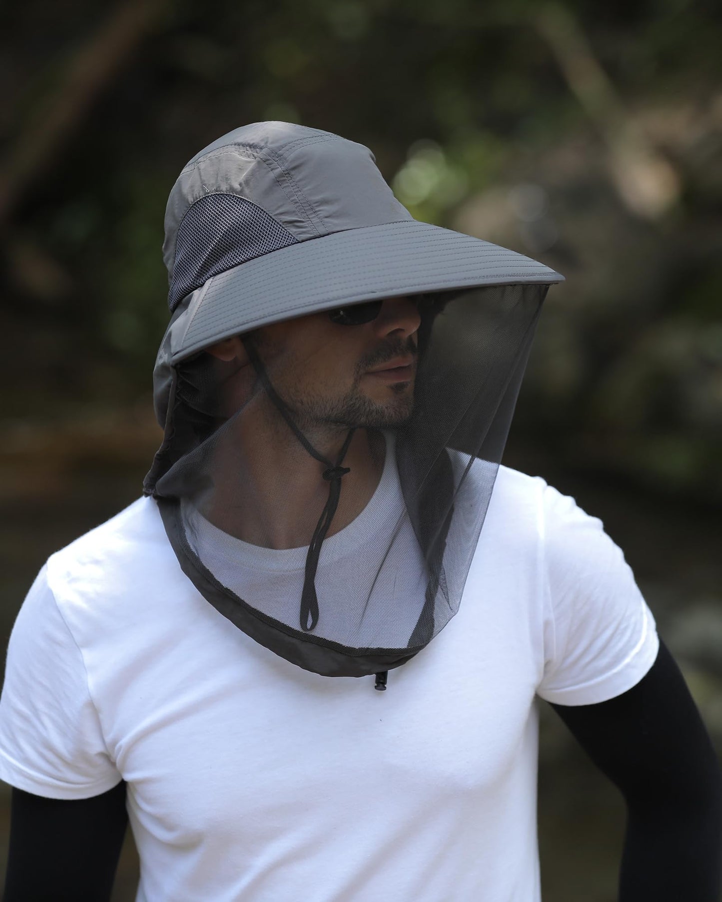 Womens Sun Hat Outdoor UV Protection Wide Brim Fishing Hat with Ponytail Hole Neck Flap for Beach Hiking Camping