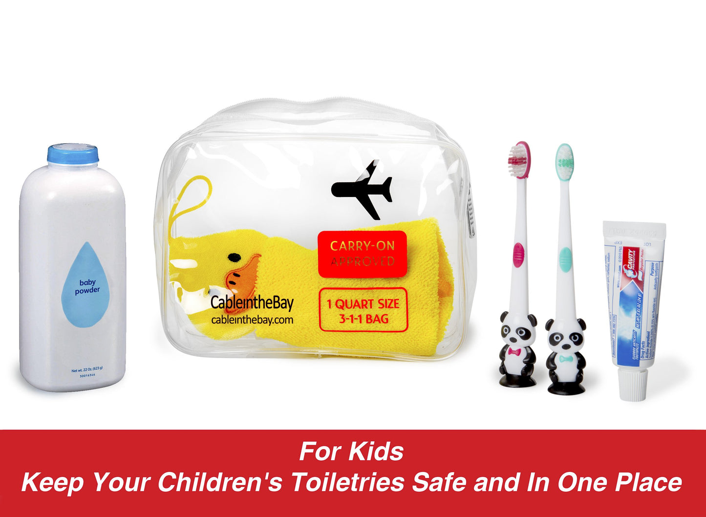 TSA Approved Clear Travel Toiletry Bag-Quart Sized with Zipper-Airport Airline Compliant Bag/Bottles-Men's/Women's 3-1-1 Kit+Travel (3 PACK)