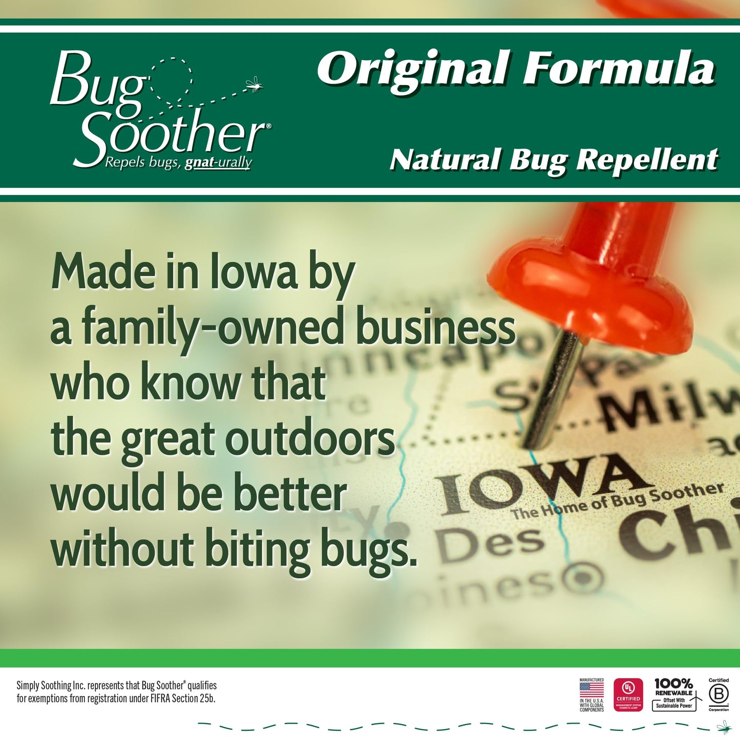 Bug Soother Spray (3, 4oz) - Natural Mosquito, Gnat & Insect Deterrent & Repellent with Essential Oils - 100% DEET-Free Safe for Adults, Babies, Pets, & Environment - Made in USA - Includes 1 oz
