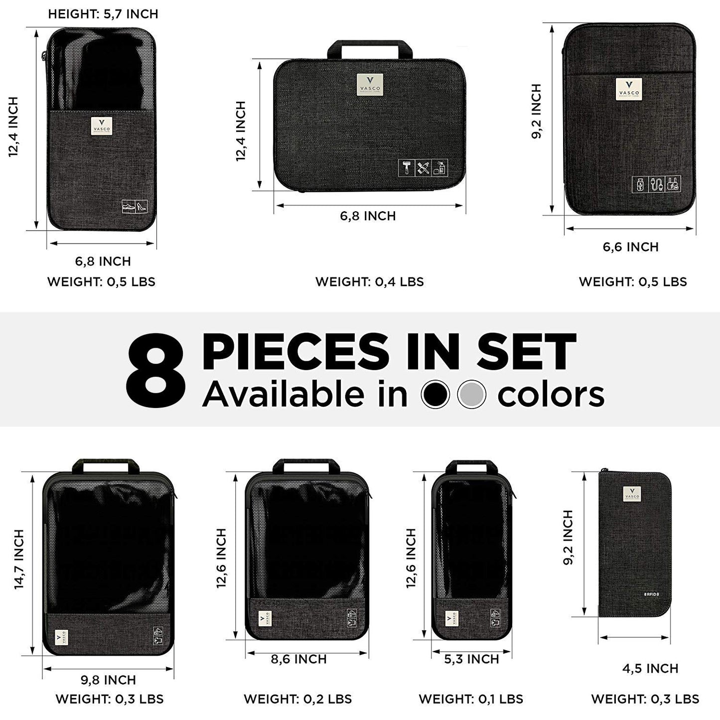 VASCO Compression Packing Cubes for Travel