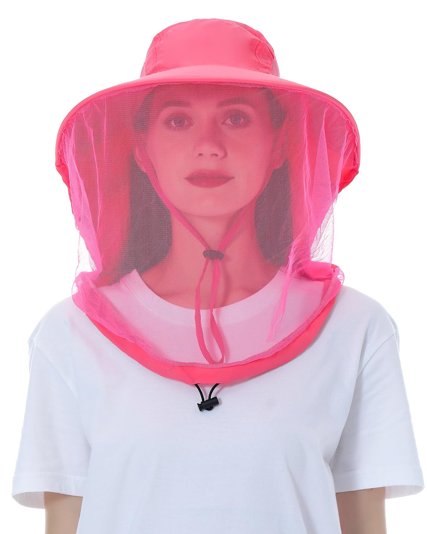 Womens Sun Hat Outdoor UV Protection Wide Brim Fishing Hat with Ponytail Hole Neck Flap for Beach Hiking Camping