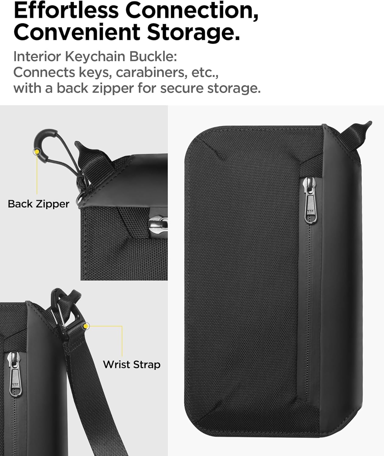 Spigen Life Passport Holder for Family, Passport Wallet Travel Documents Organizer Passport Holder with RFID Blocking, SIM Card Holder and Eject Pin, Wrist strap, up to 4 Passports- Black