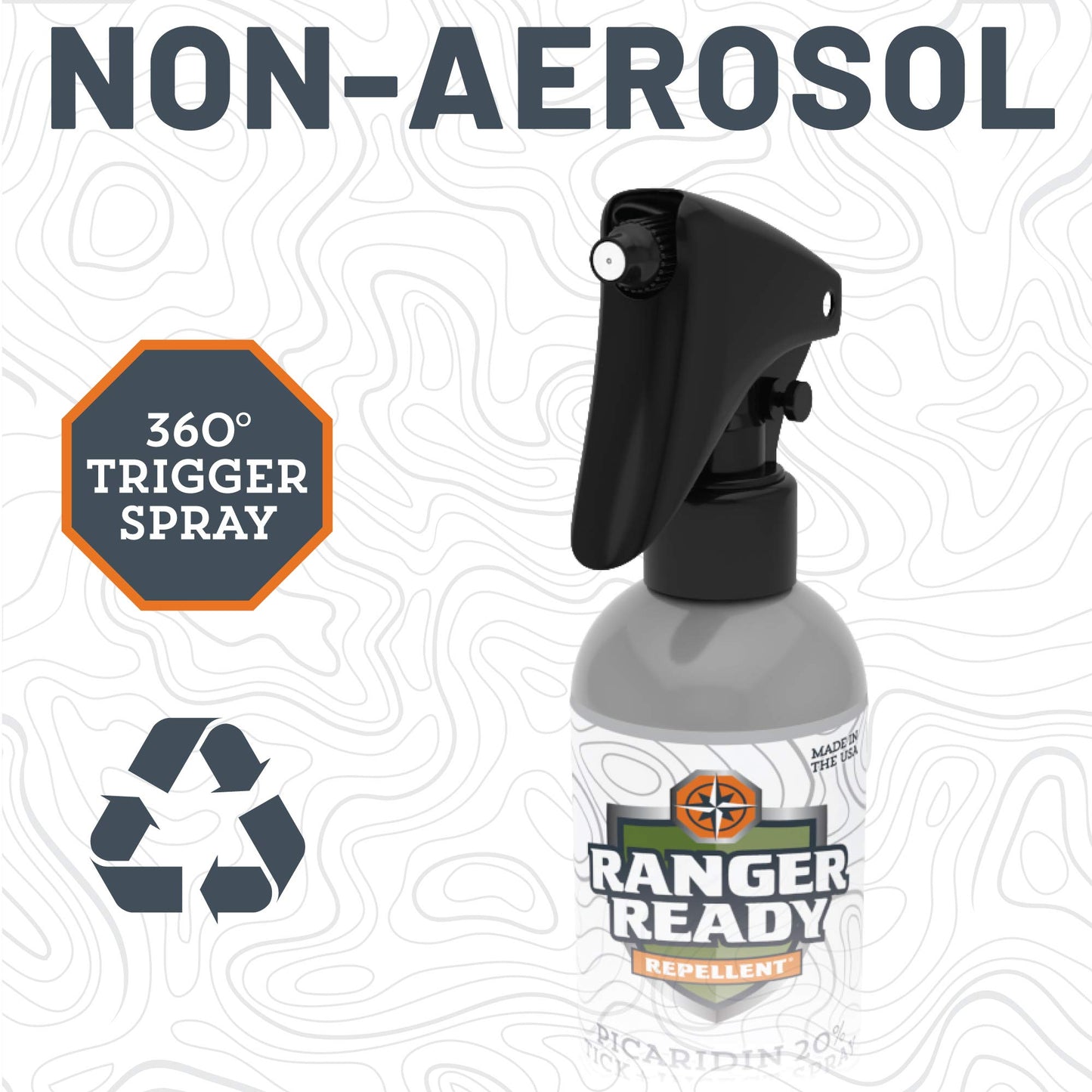 Ranger Ready Repellents Picaridin Insect Repellent Spray - Mosquito Repellent and Tick Spray, Scent Zero, Travel Size Bug Spray (3.4 oz, Pack of 1)