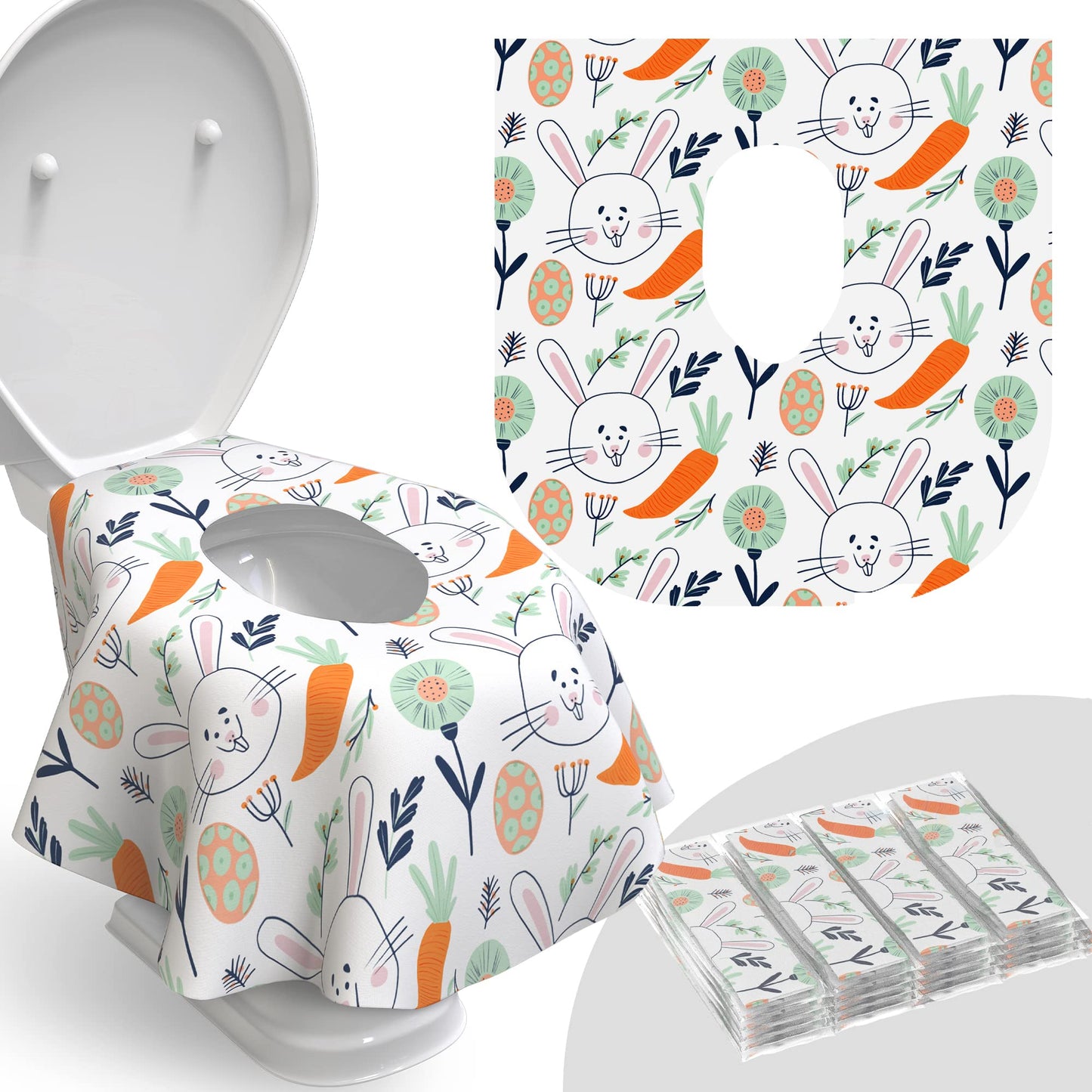 Toilet Seat Covers Disposable - 20 Pack - Waterproof, Ideal for Kids and Adults – Extra Large, Individually Wrapped for Travel, Toddlers Potty Training in Public Restrooms (Waves, 20)