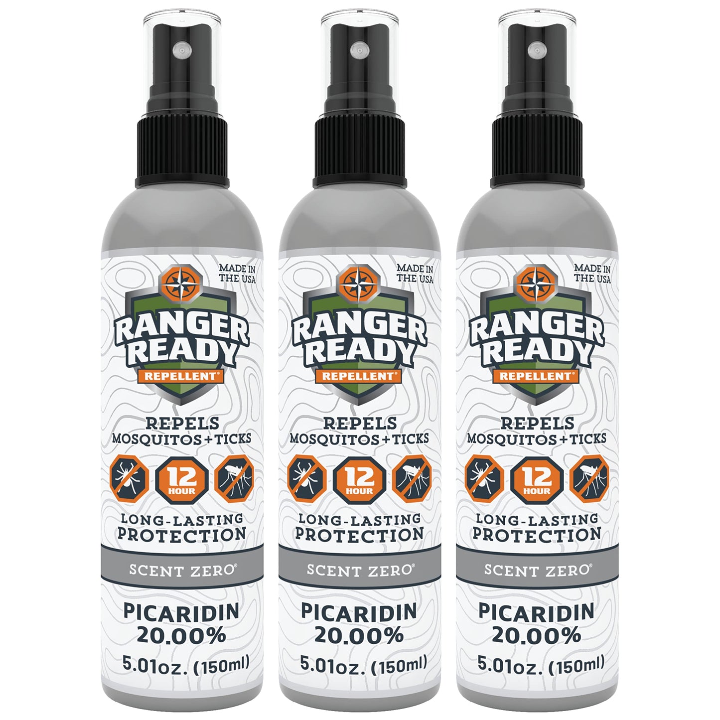 Ranger Ready Repellents Picaridin Insect Repellent Spray - Mosquito Repellent and Tick Spray, Scent Zero, Travel Size Bug Spray (3.4 oz, Pack of 1)