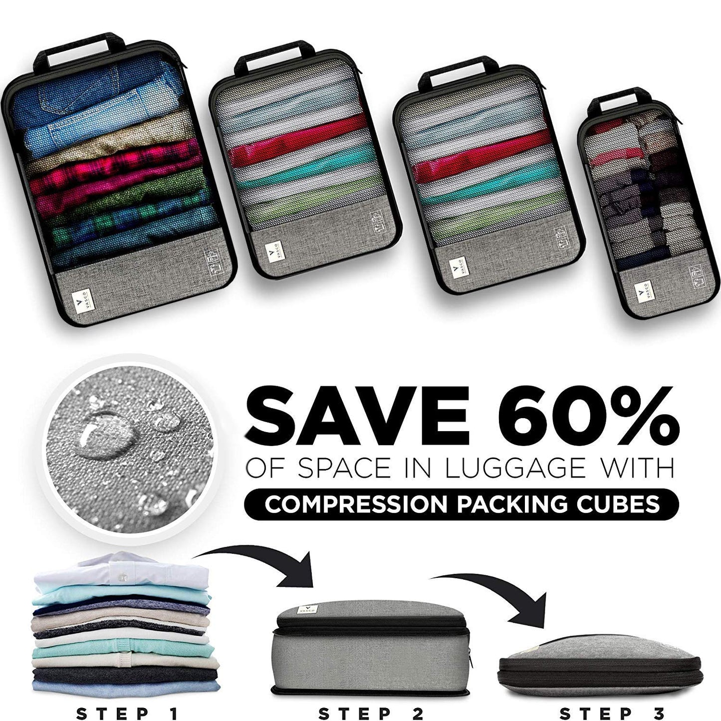 VASCO Compression Packing Cubes for Travel