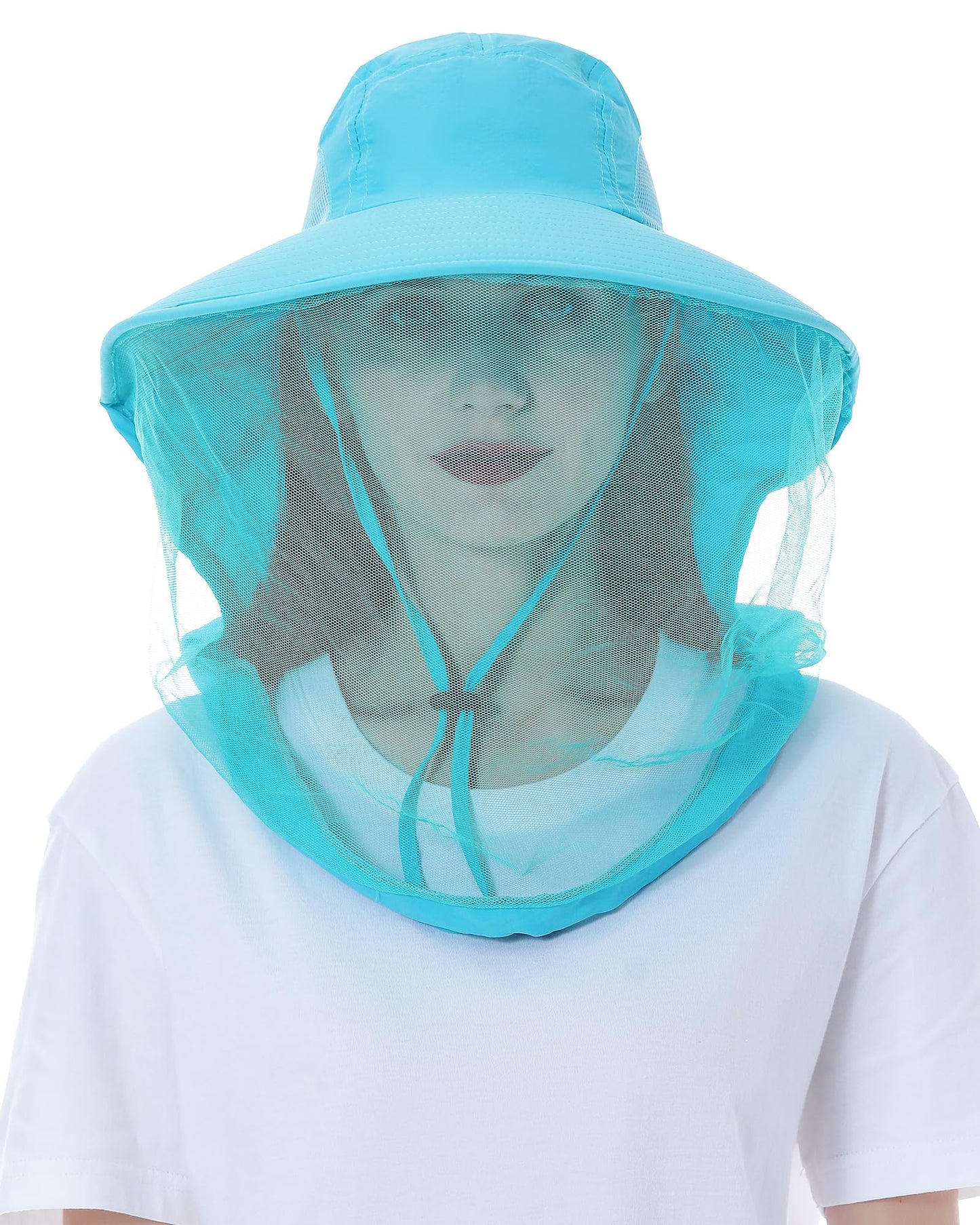 Womens Sun Hat Outdoor UV Protection Wide Brim Fishing Hat with Ponytail Hole Neck Flap for Beach Hiking Camping