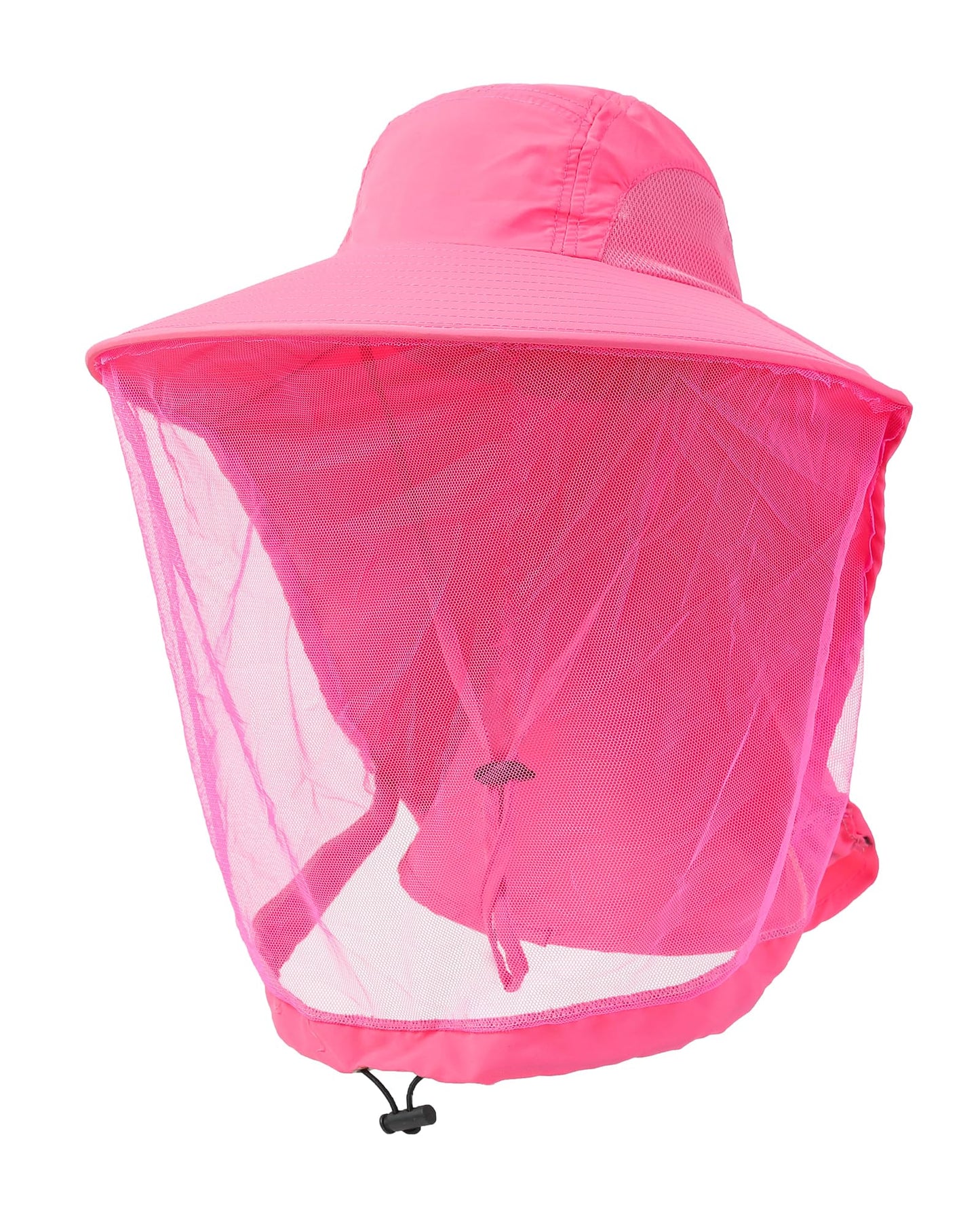 Womens Sun Hat Outdoor UV Protection Wide Brim Fishing Hat with Ponytail Hole Neck Flap for Beach Hiking Camping