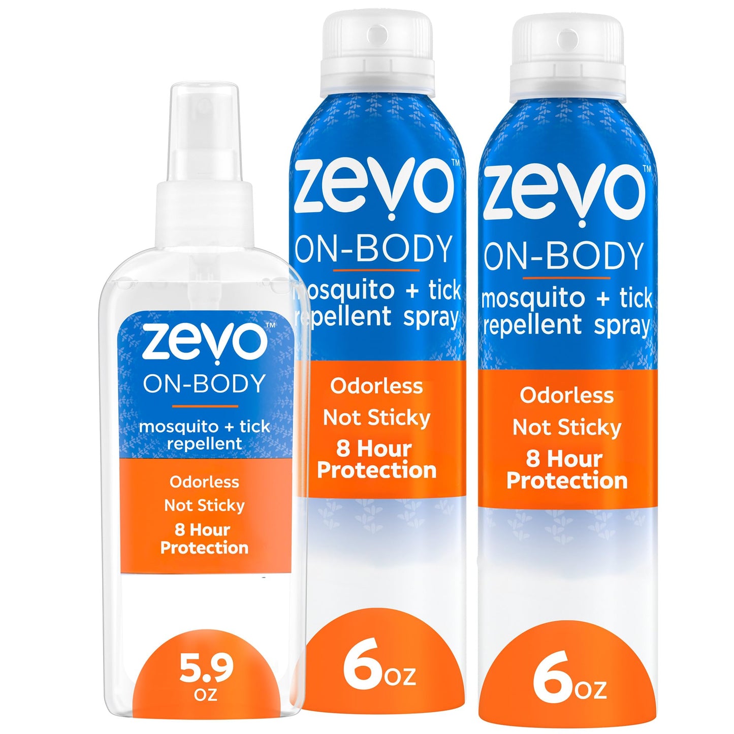 Zevo On-Body Tick & Mosquito Repellent Spray & Bug Repellent Lotion - 8 Hour Insect Protection - Odorless & Non-Sticky (1 Lotion, 1 Pump Bottle & 1 Aerosol Bottle)