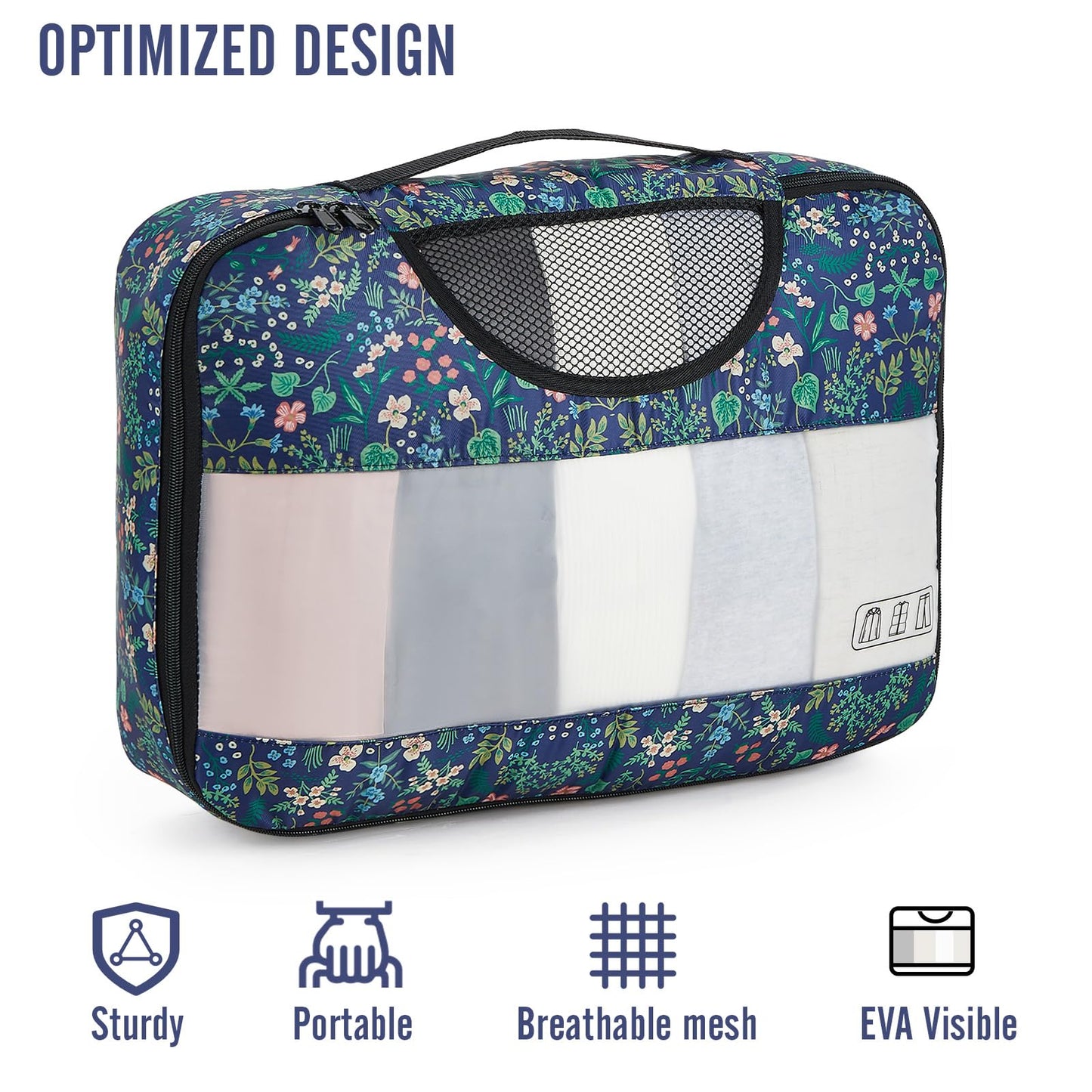 Veken 8 Set Packing Cubes for Travel Essentials, Suitcase Organizer Bags Set for Luggage, Road Trip Travel Accessories in 4 Sizes (Extra Large, Large, Medium, Small)