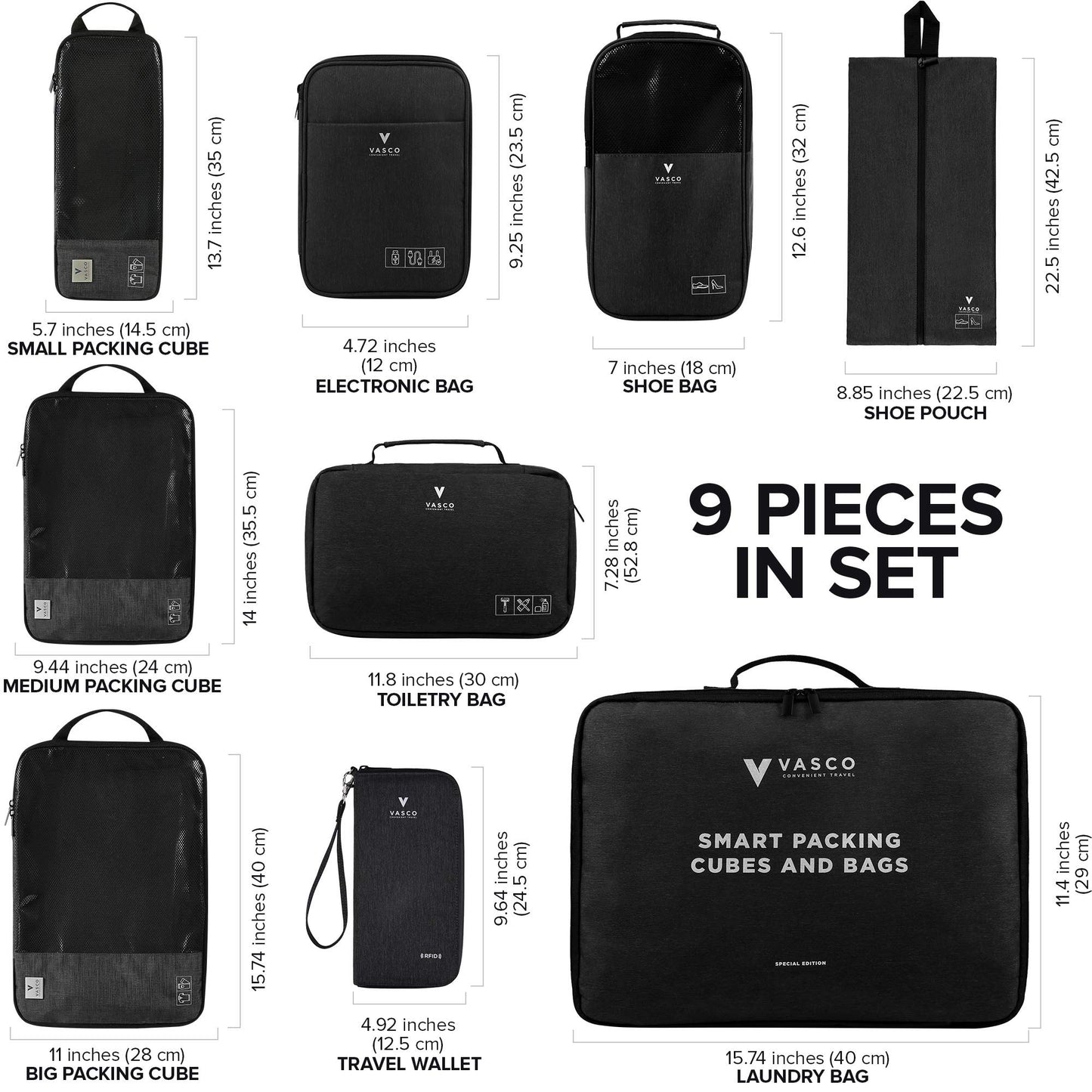 VASCO Compression Packing Cubes for Travel