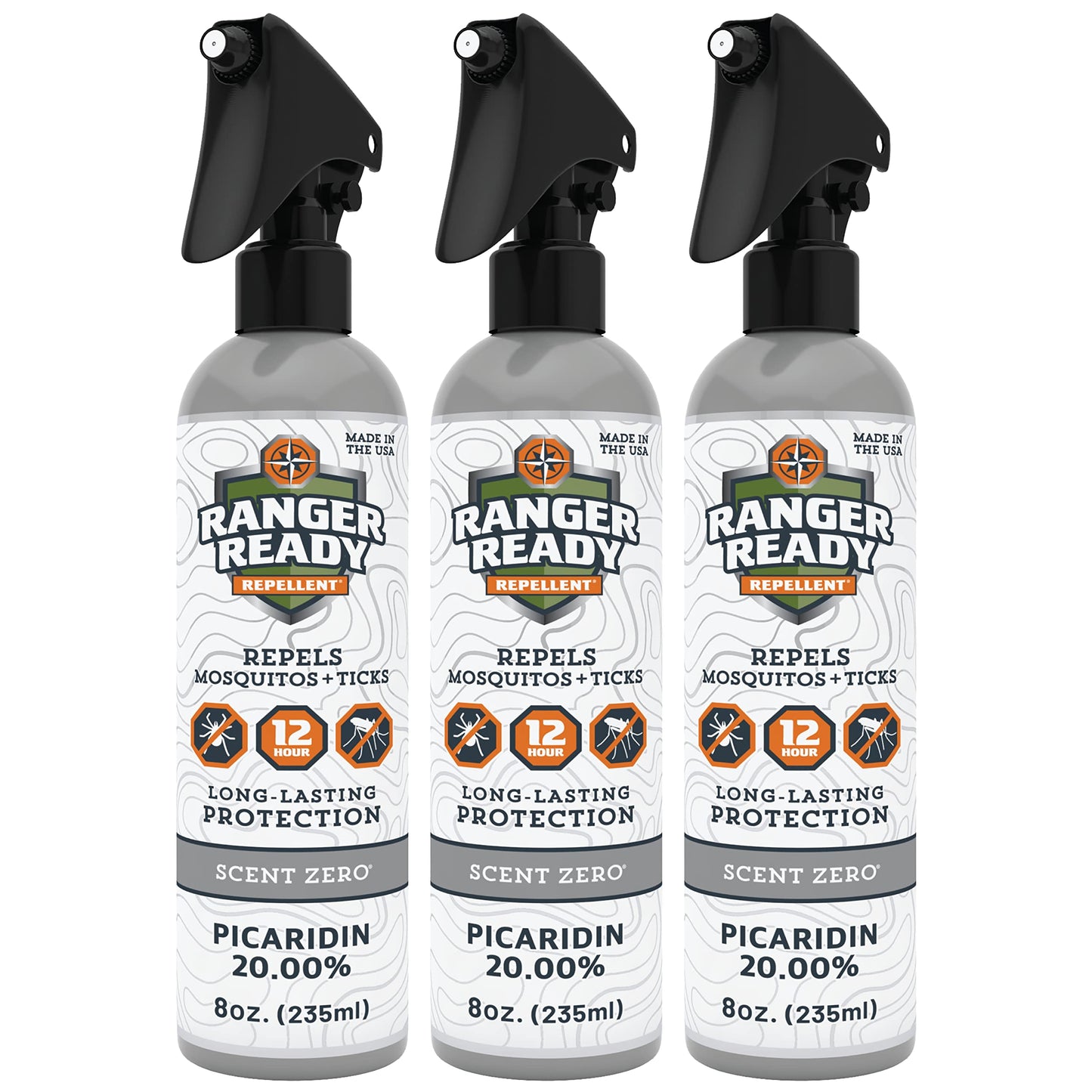 Ranger Ready Repellents Picaridin Insect Repellent Spray - Mosquito Repellent and Tick Spray, Scent Zero, Travel Size Bug Spray (3.4 oz, Pack of 1)