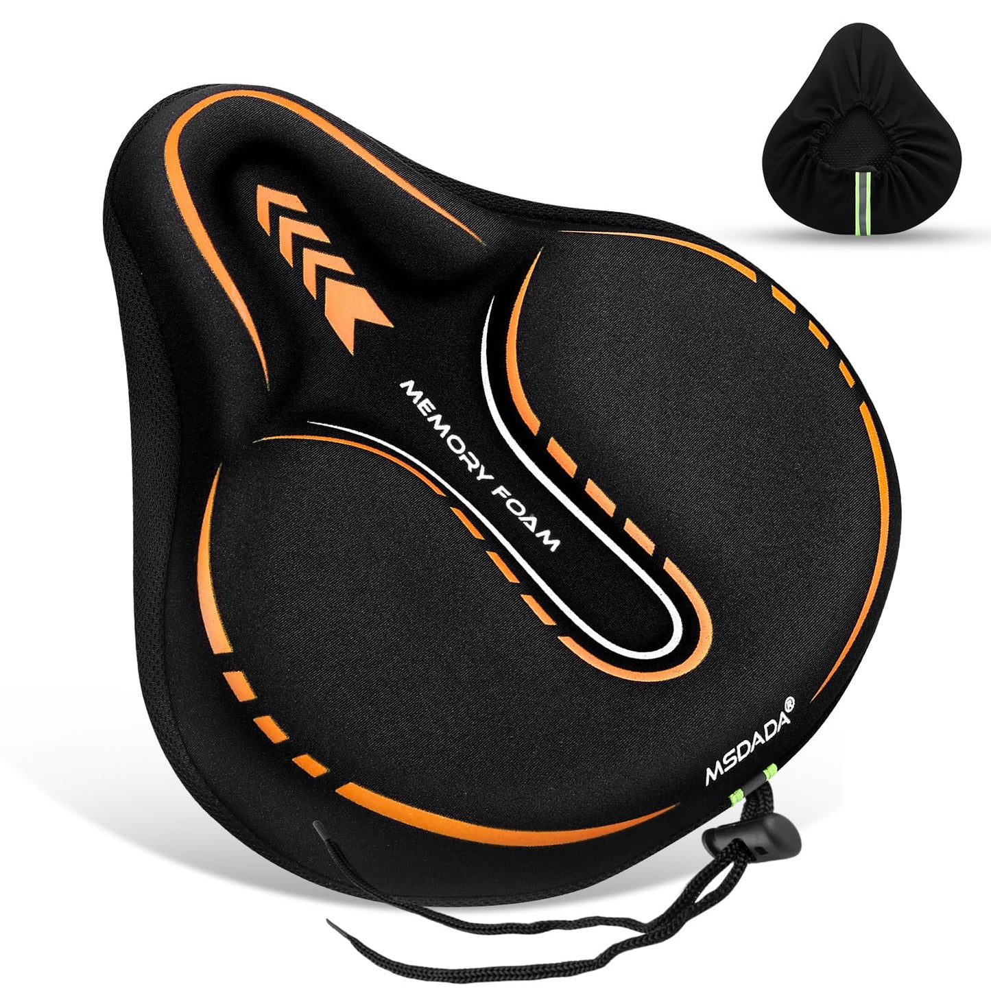 MSDADA New Large Gel Bike Seat Cover, Extra Soft Bike Seat Cushion for Men Women Comfort Wide, Fits Indoor/Outdoor/Exercise Bikes (11.22 inch x 10.03 inch)