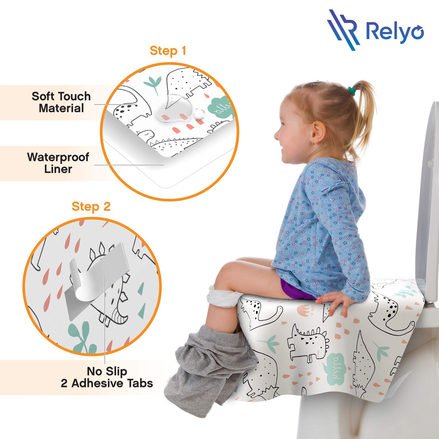 Toilet Seat Covers Disposable - 20 Pack - Waterproof, Ideal for Kids and Adults – Extra Large, Individually Wrapped for Travel, Toddlers Potty Training in Public Restrooms (Waves, 20)