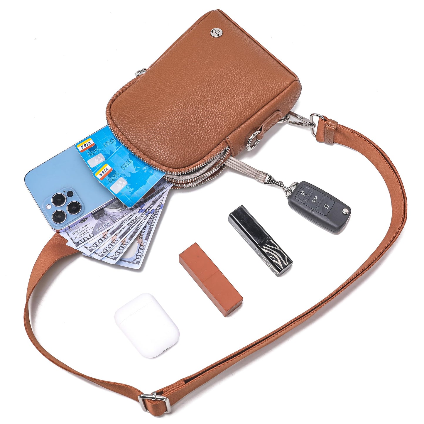 INICAT Travel Small Sling Bag Leather Crossbody Bags for Women Fanny Packs Cross Body Bag for Woman Cross Body Purses