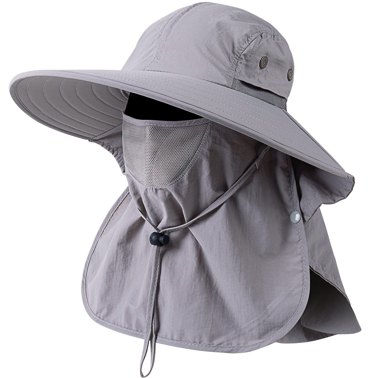 Mens Women Fishing Hat UPF 50+ Wide Brim Sun Hat with Face Cover & Neck Flap