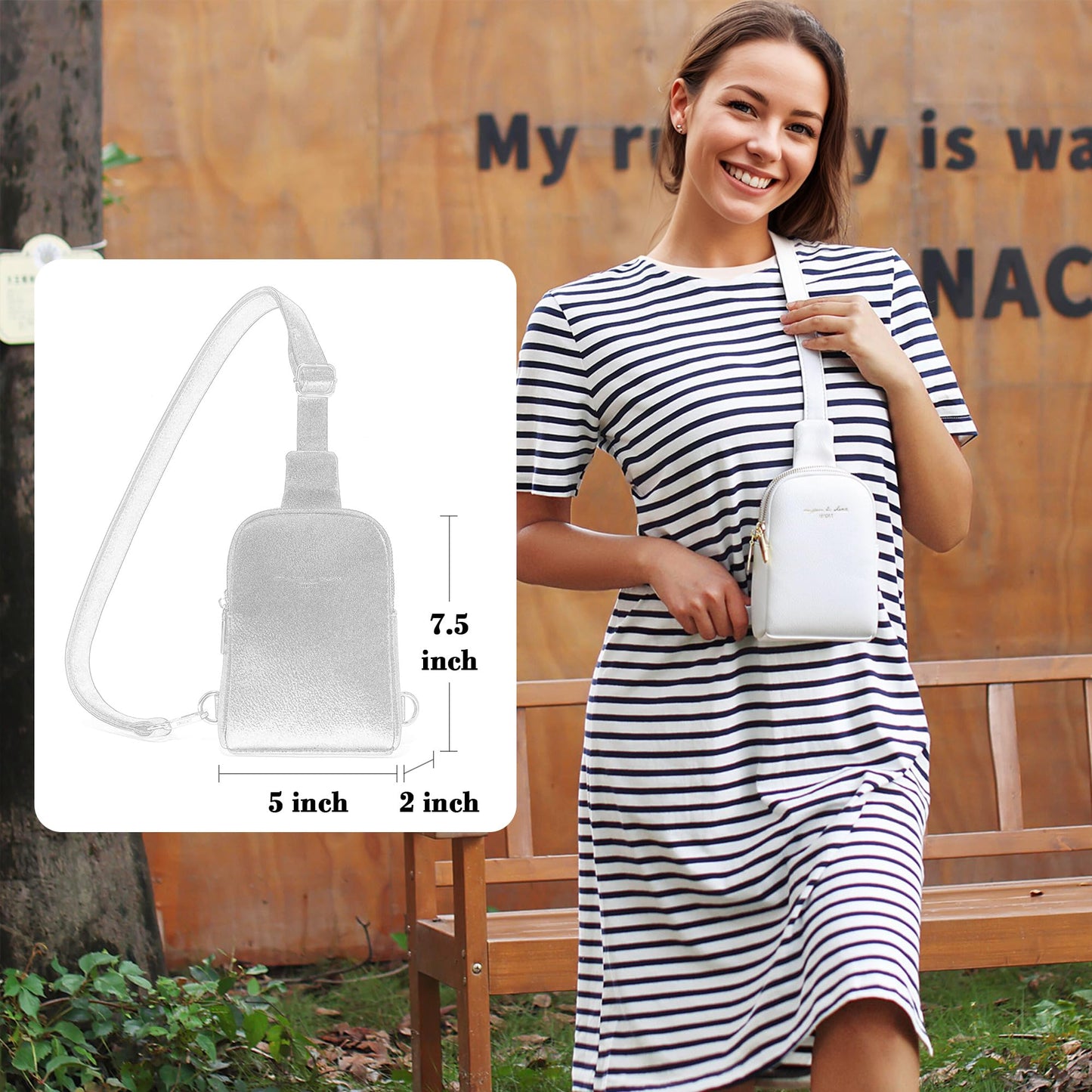 INICAT Travel Small Sling Bag Leather Crossbody Bags for Women Fanny Packs Cross Body Bag for Woman Cross Body Purses