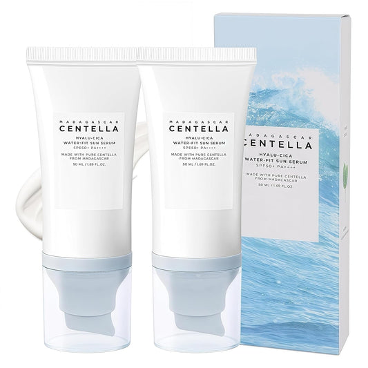 Centella Sunscreen SPF 50-50ML 𝑴𝒂𝒅𝒂𝒈𝒂𝒔𝒄𝒂𝒓 Sunscreen Face Serum, Daily UV Defense Sunblock Summer for Face（2pcs）