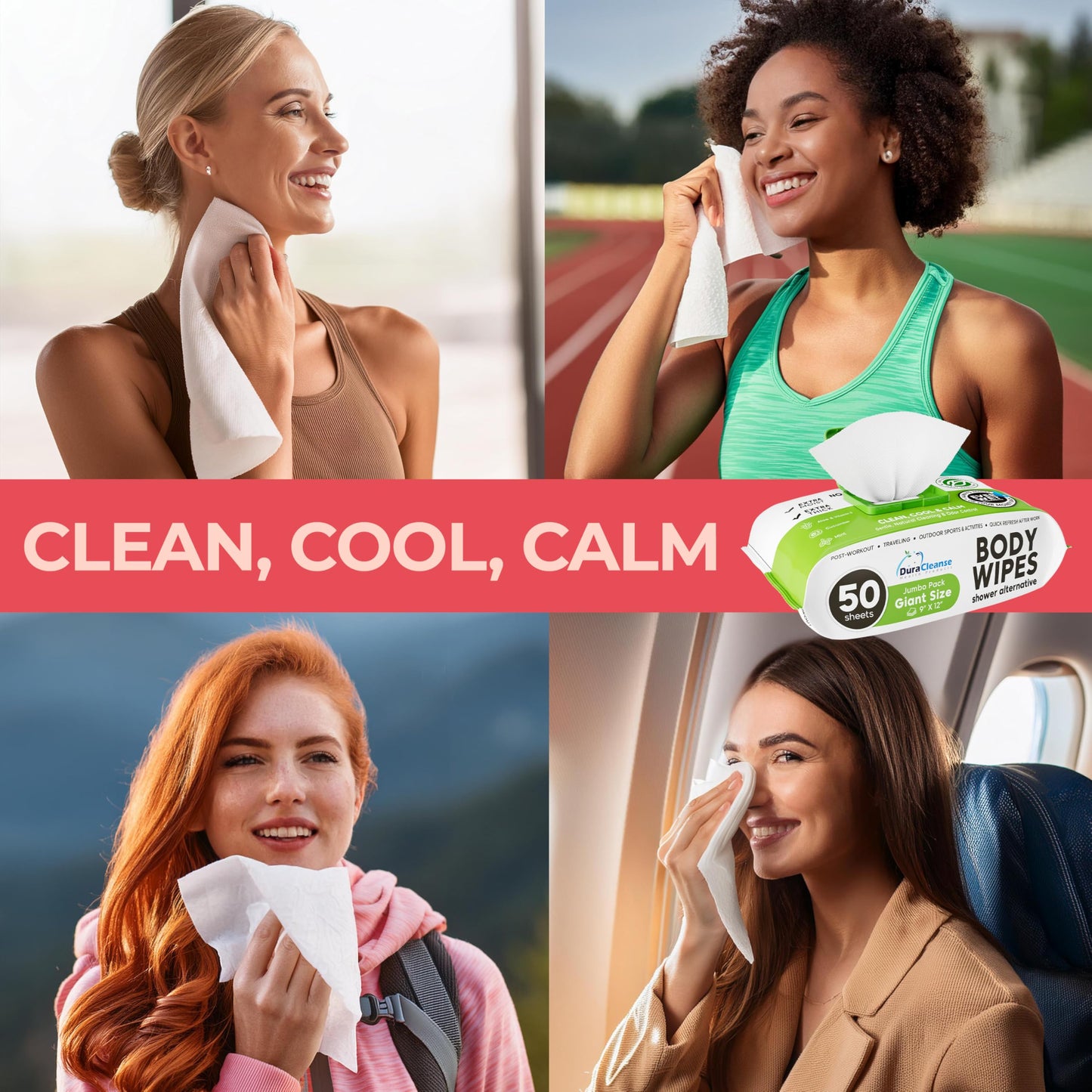 Body Wipes for Adults Bathing No Rinse - 20 Count Travel Shower Wipes - 9" x 12" Individually Wrapped Thick Cleansing Waterless Wash Scrubs - Disposable Washcloths for Camping & Elderly Incontinence