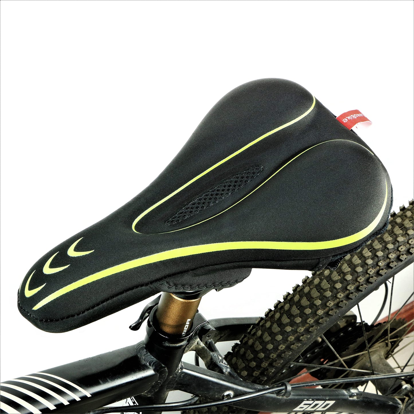 Gel Bike Seat Cover Padded Bicycle Seat Covers for Men – Comfort Soft Silicone Bicycle Seat Pad for Mountain Road Bike Outdoor Cycling – Stationary Cycle Spin Bike Seat Cushion Pads Spinning